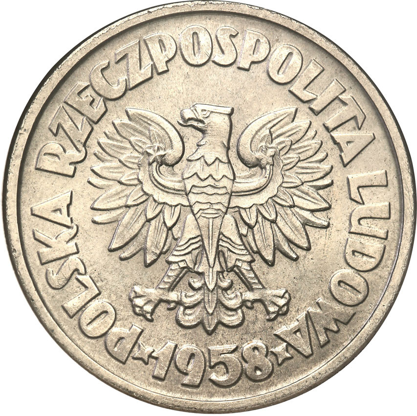 PRL. PRÓBA Nikiel 5 złotych 1958 Waryński GCN MS67 - RZADKIE